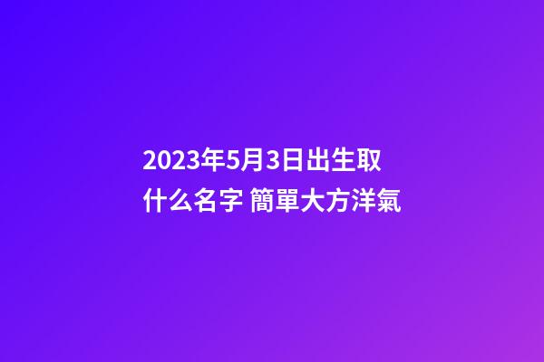2023年5月3日出生取什么名字 簡單大方洋氣